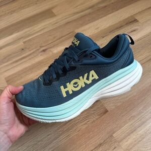 Hoka Bondi 8 Running Shoes Men’s Size 8 Wide Midnight Ocean/Bluesteel colorway